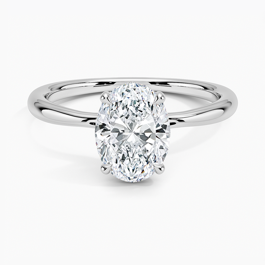Freesia Hidden Halo Oval Diamond Engagement Ring