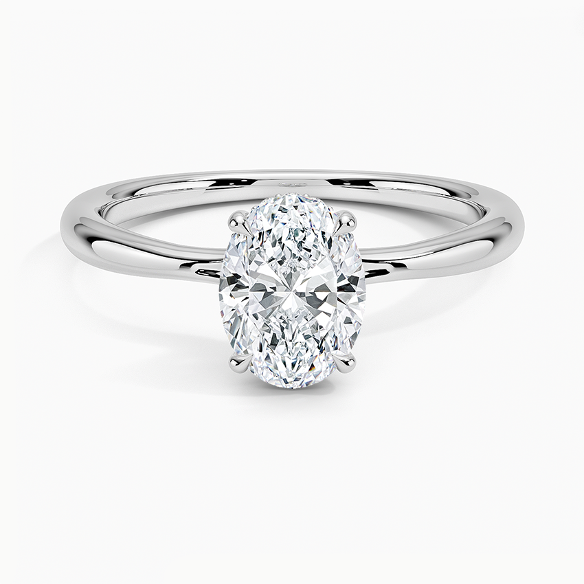 Freesia Hidden Halo Oval Diamond Engagement Ring