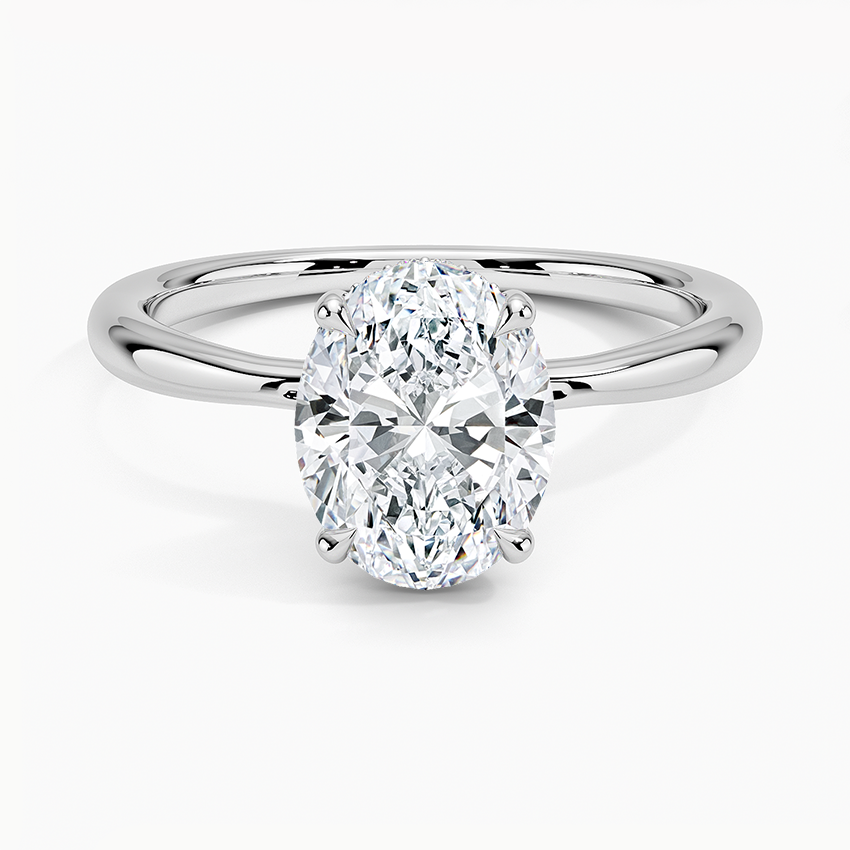 Freesia Hidden Halo Oval Diamond Engagement Ring