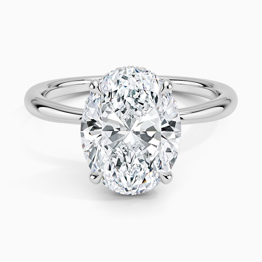Freesia Hidden Halo Oval Diamond Engagement Ring