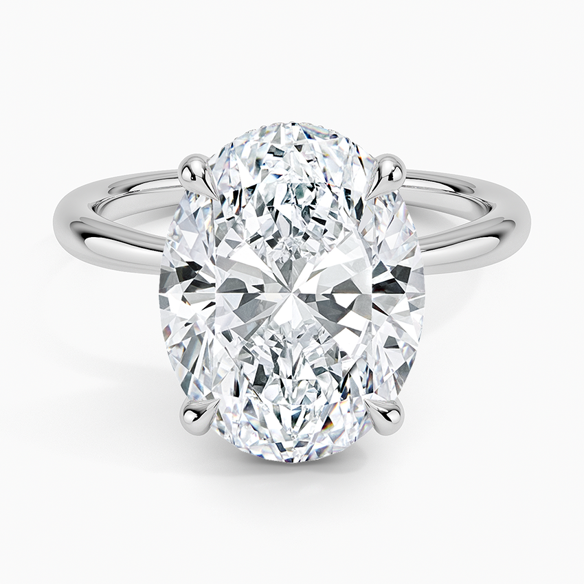 Freesia Hidden Halo Oval Diamond Engagement Ring