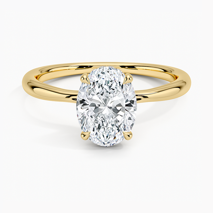 Freesia Hidden Halo Oval Diamond Engagement Ring