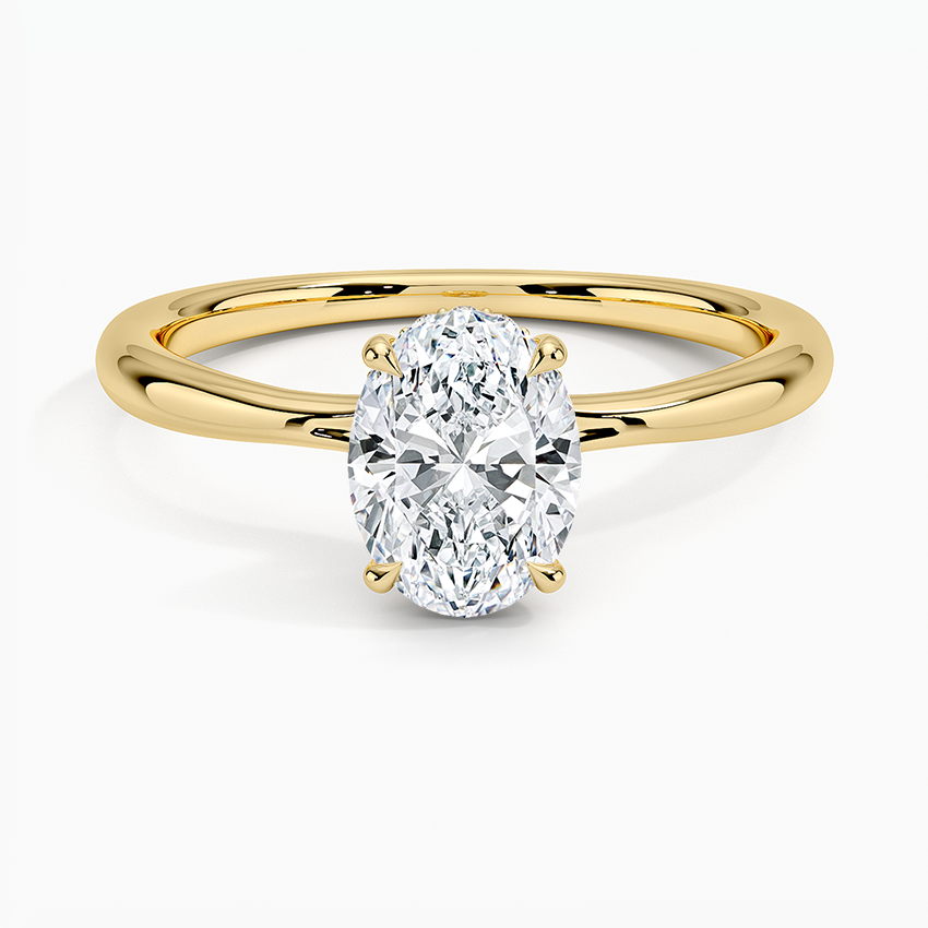 Freesia Hidden Halo Oval Diamond Engagement Ring