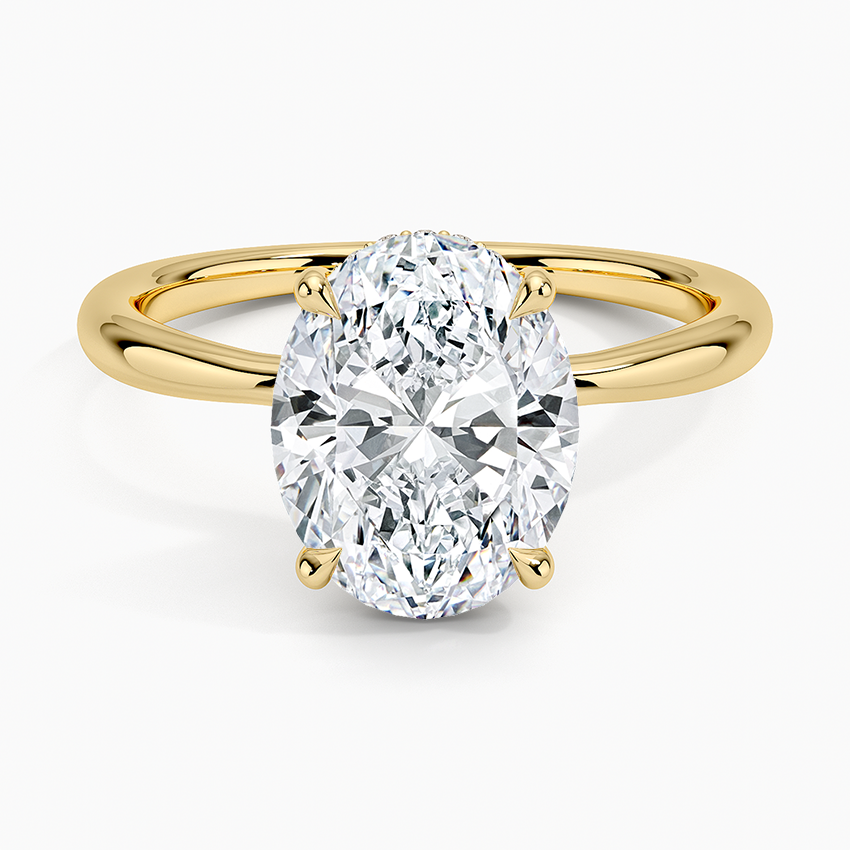Freesia Hidden Halo Oval Diamond Engagement Ring
