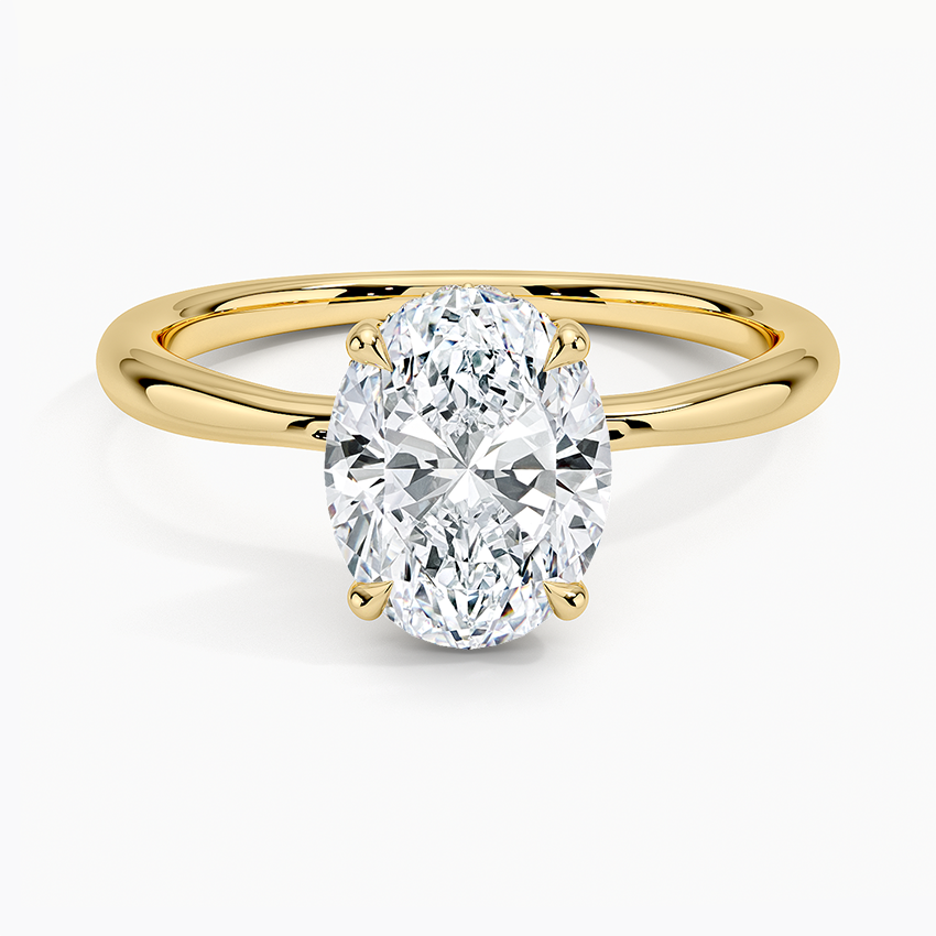 Freesia Hidden Halo Oval Diamond Engagement Ring