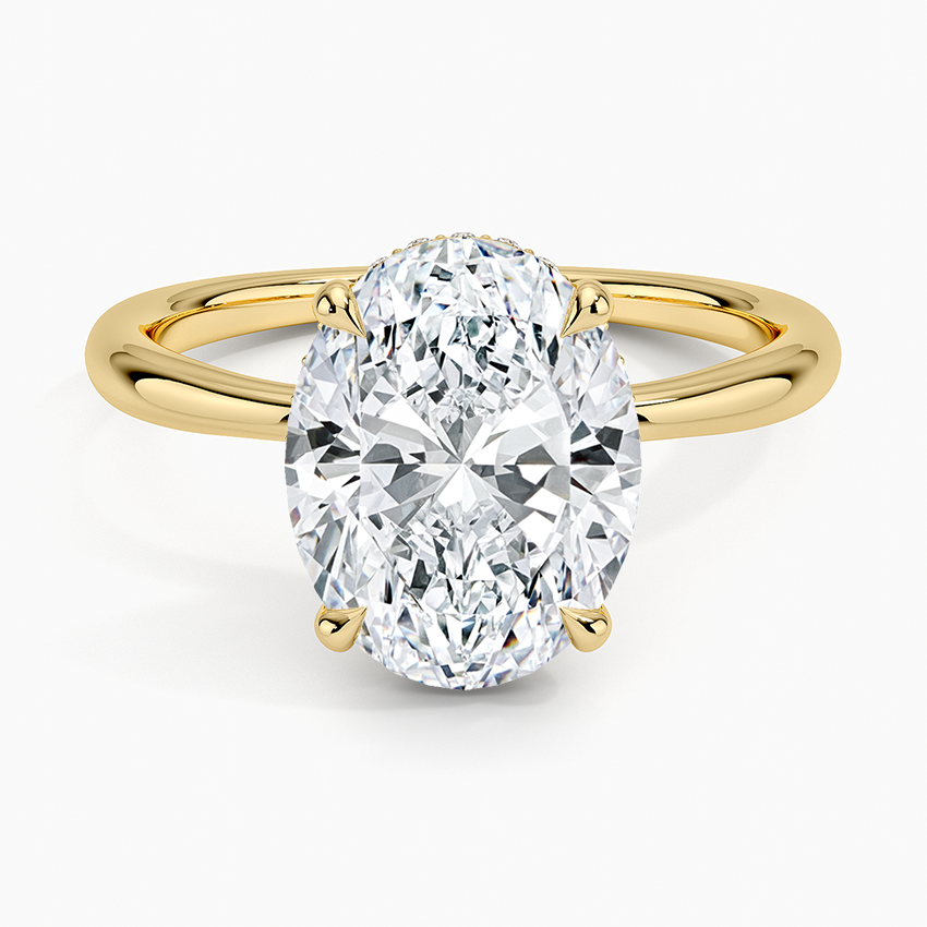 Freesia Hidden Halo Oval Diamond Engagement Ring