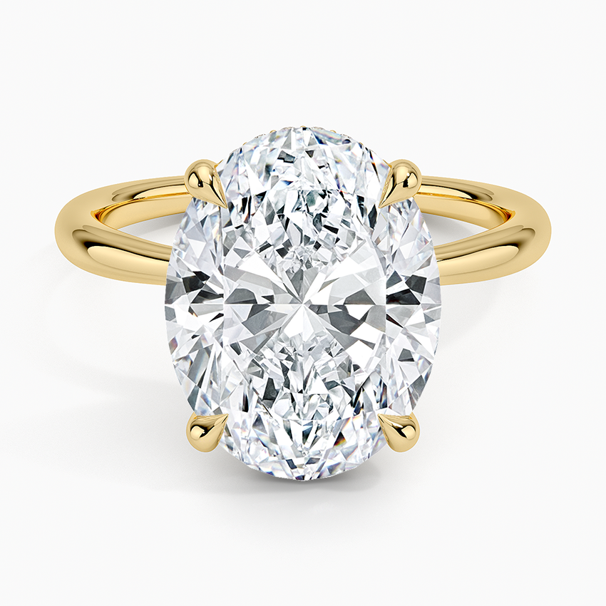 Freesia Hidden Halo Oval Diamond Engagement Ring