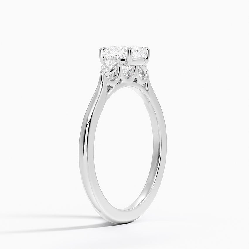 Cushion Three Stone Diamond Engagement Ring