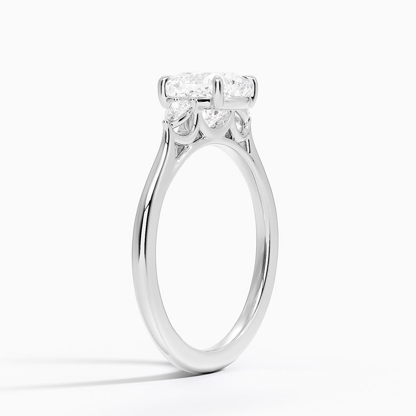 Cushion Three Stone Diamond Engagement Ring