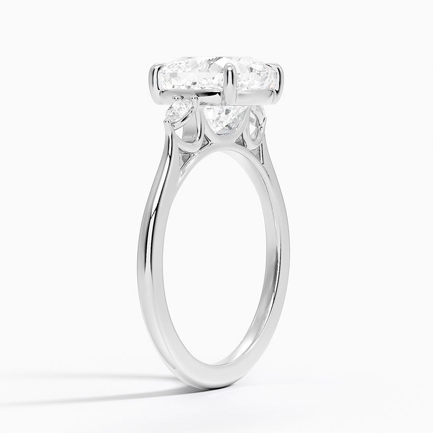 Cushion Three Stone Diamond Engagement Ring
