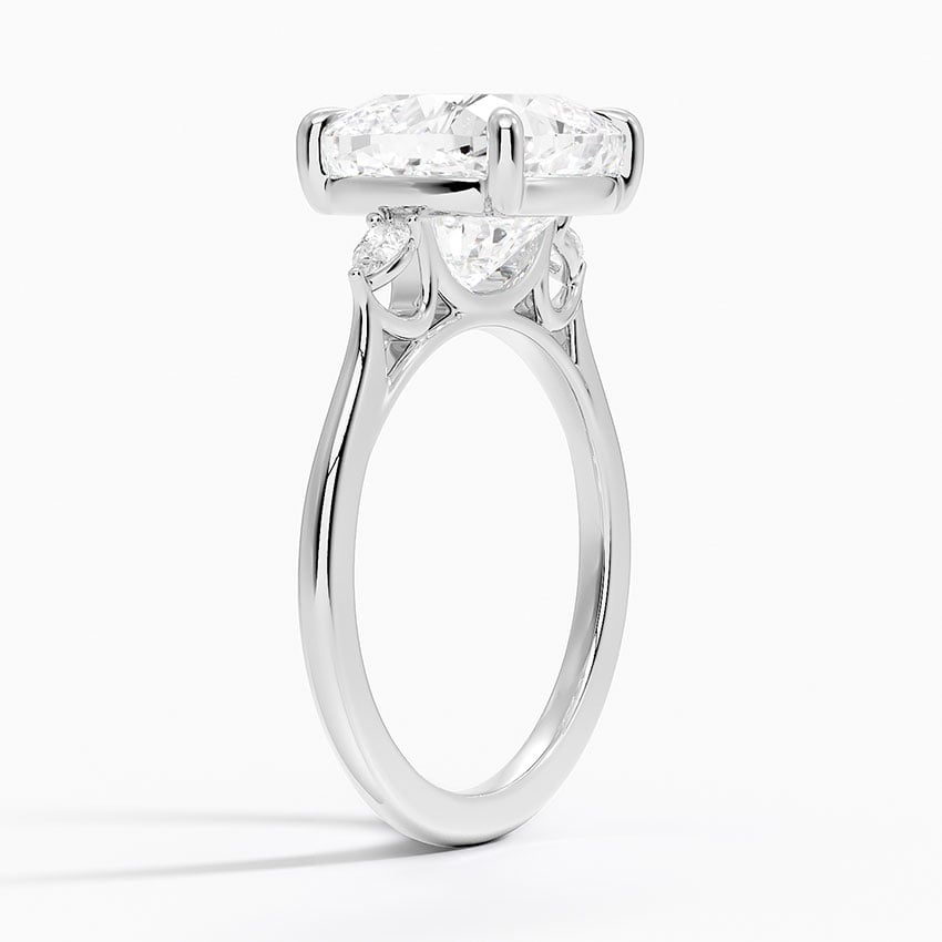 Cushion Three Stone Diamond Engagement Ring