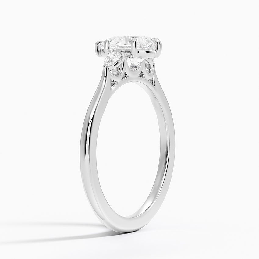 Pear Three Stone Diamond Engagement Ring