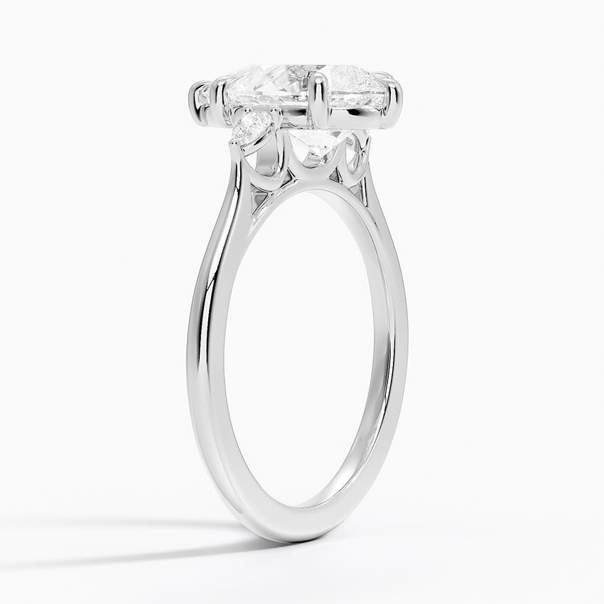 Pear Three Stone Diamond Engagement Ring