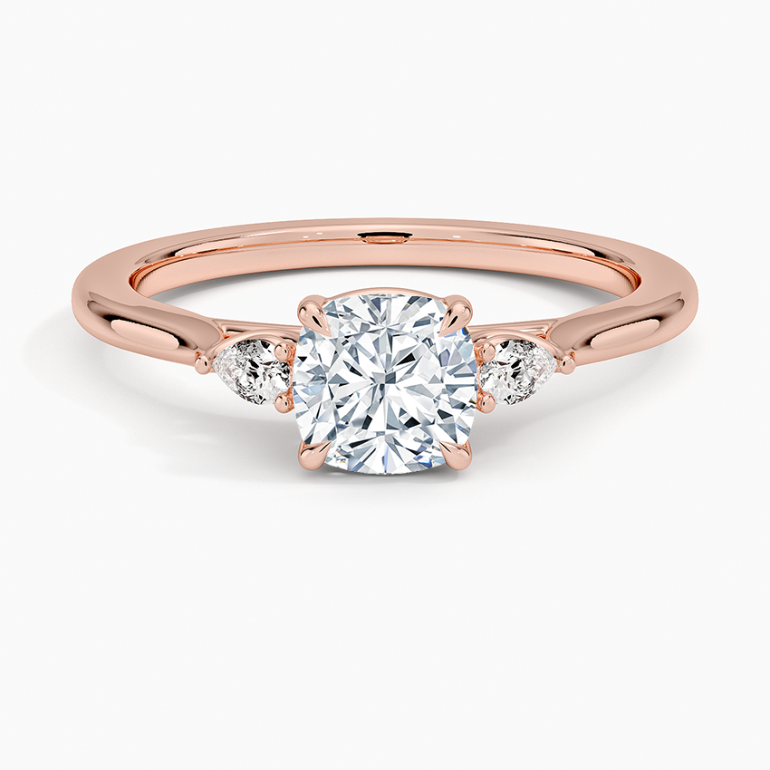 Cushion Three Stone Diamond Engagement Ring