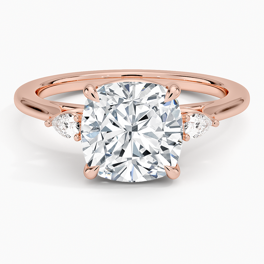 Cushion Three Stone Diamond Engagement Ring