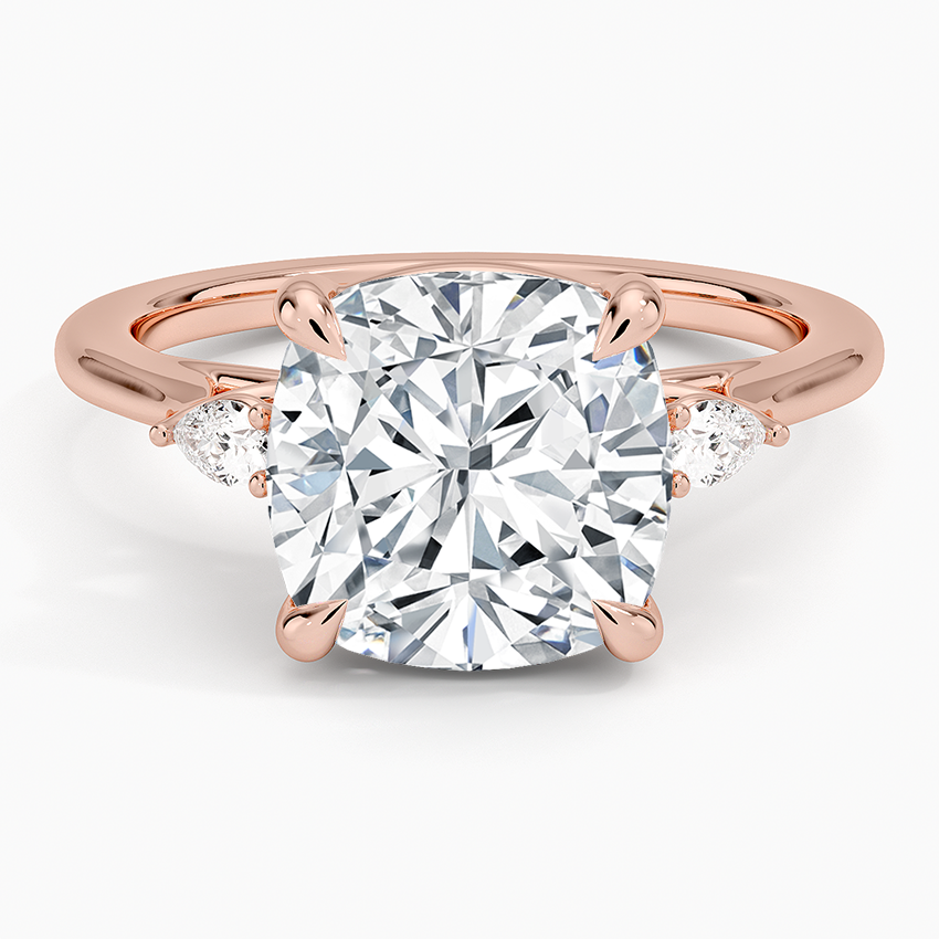 Cushion Three Stone Diamond Engagement Ring