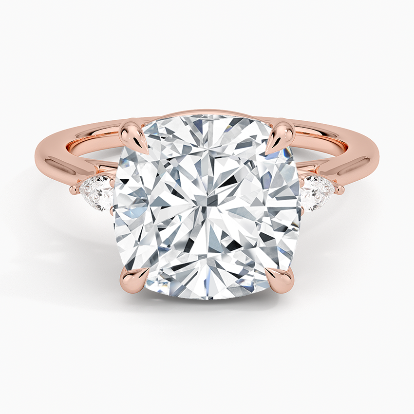 Cushion Three Stone Diamond Engagement Ring