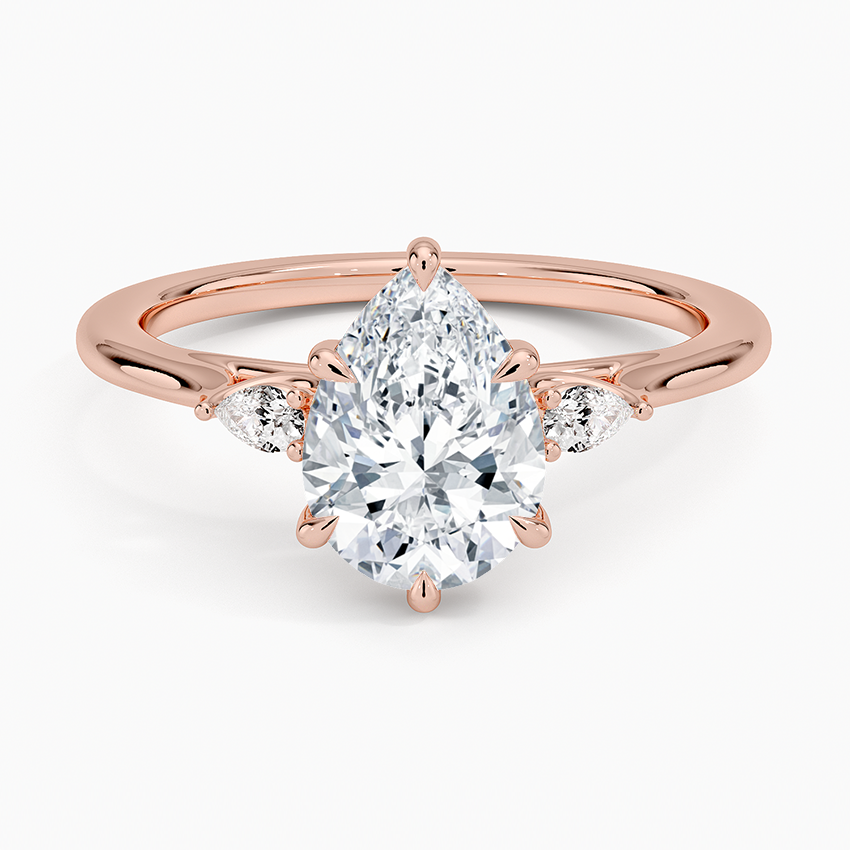 Pear Three Stone Diamond Engagement Ring