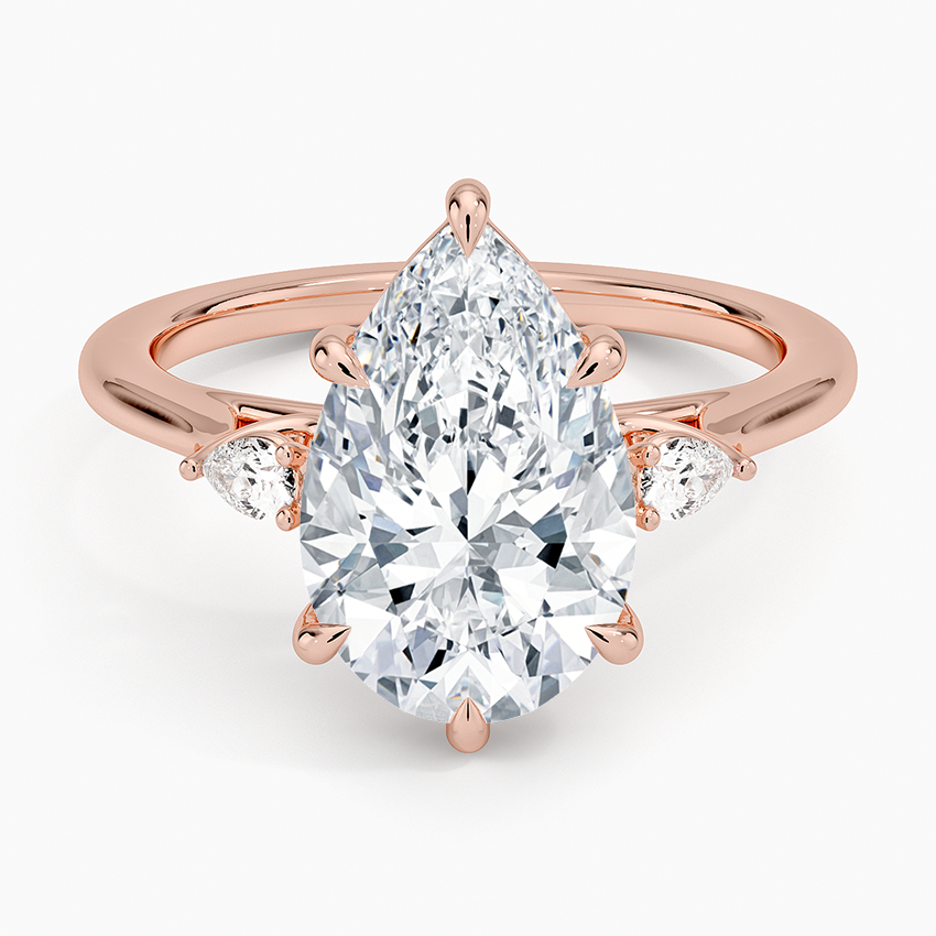 Pear Three Stone Diamond Engagement Ring