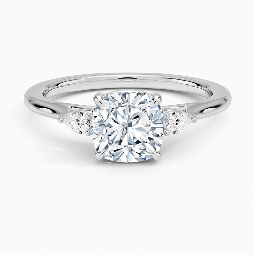 Cushion Three Stone Diamond Engagement Ring