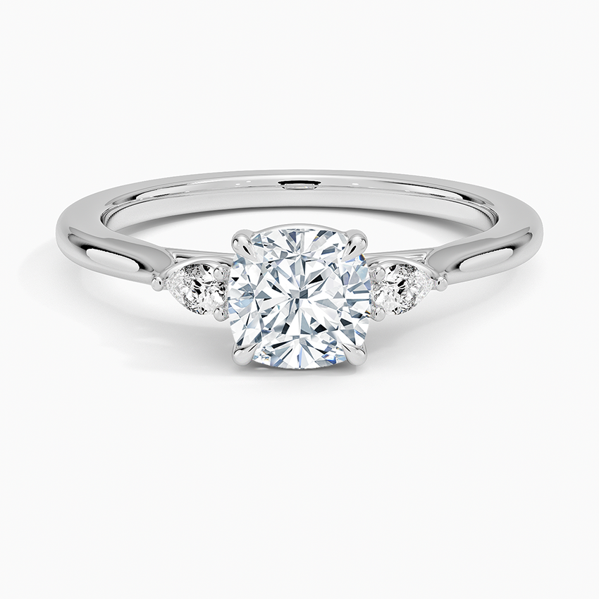Cushion Three Stone Diamond Engagement Ring