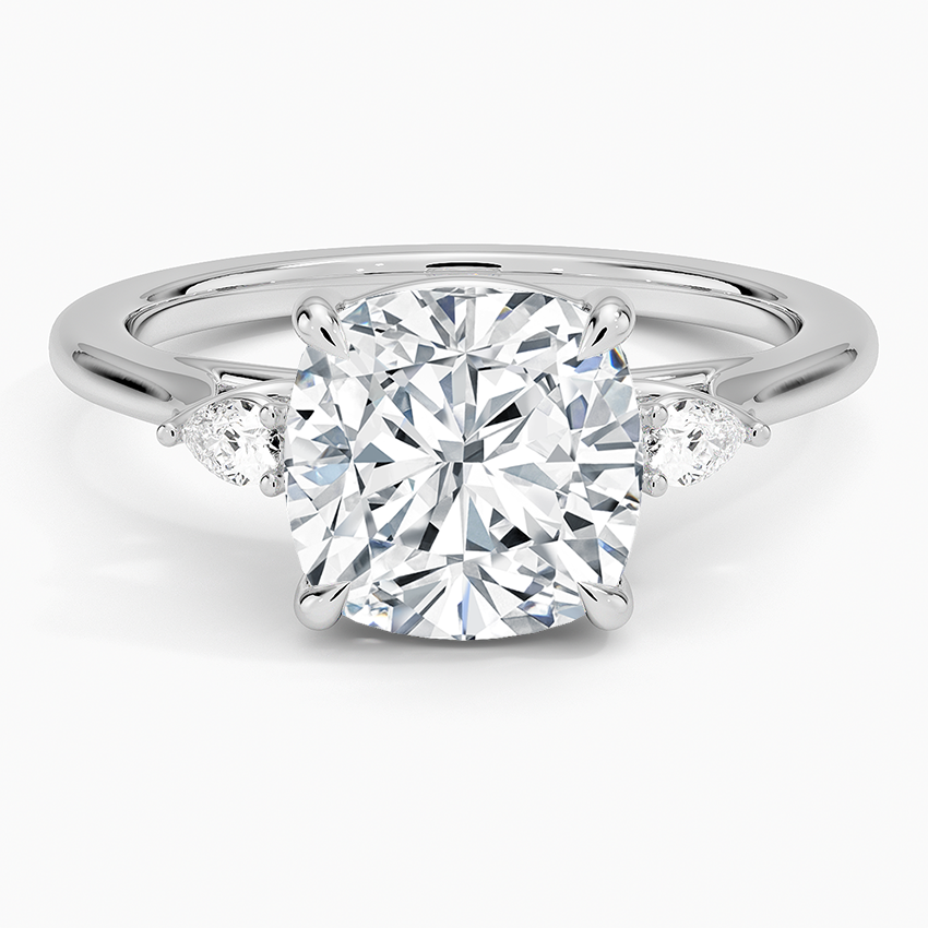 Cushion Three Stone Diamond Engagement Ring