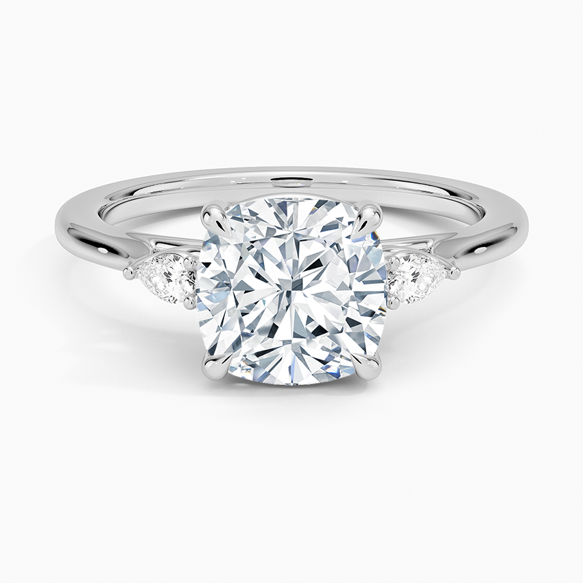 Cushion Three Stone Diamond Engagement Ring