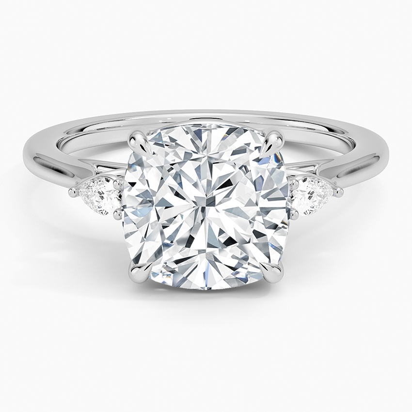 Cushion Three Stone Diamond Engagement Ring