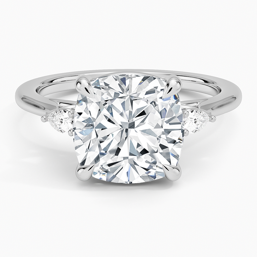 Cushion Three Stone Diamond Engagement Ring