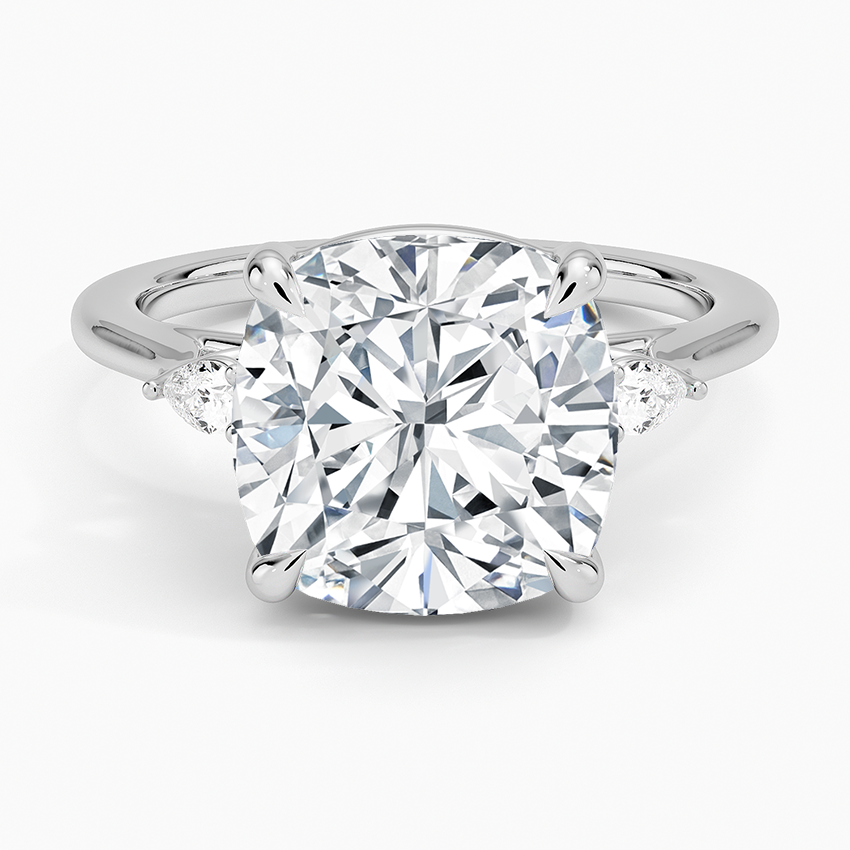 Cushion Three Stone Diamond Engagement Ring