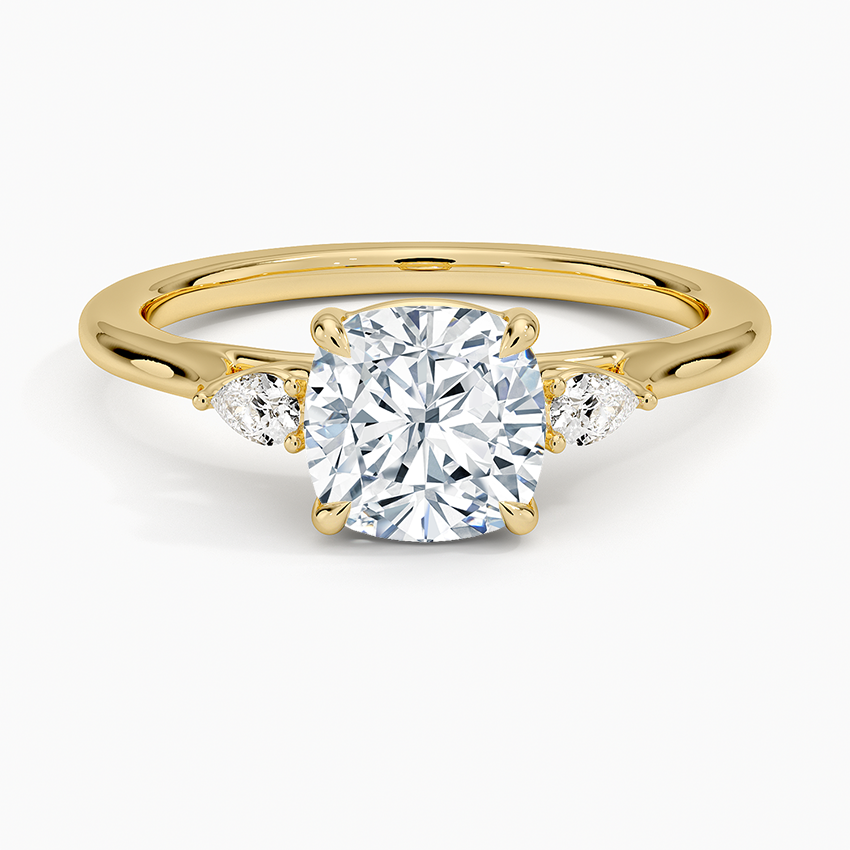 Cushion Three Stone Diamond Engagement Ring