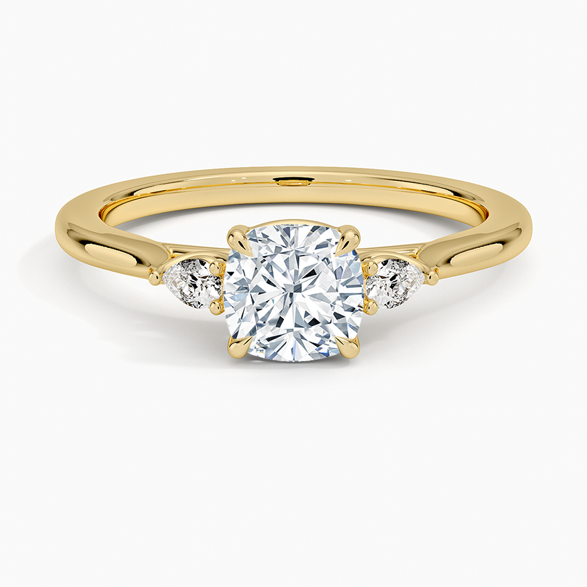 Cushion Three Stone Diamond Engagement Ring