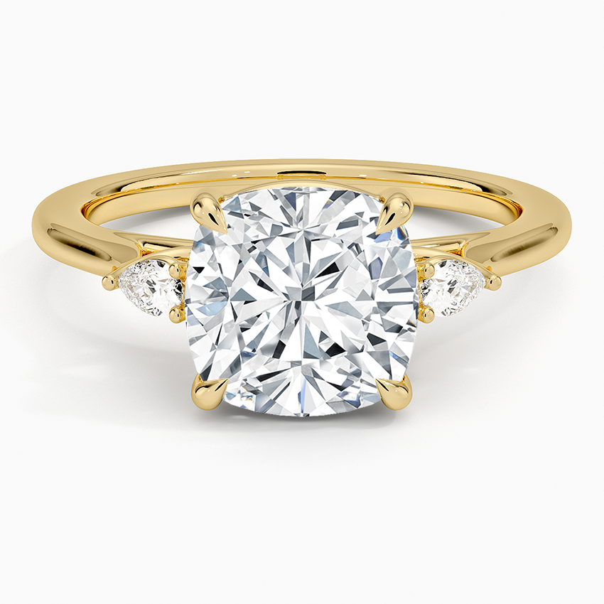 Cushion Three Stone Diamond Engagement Ring