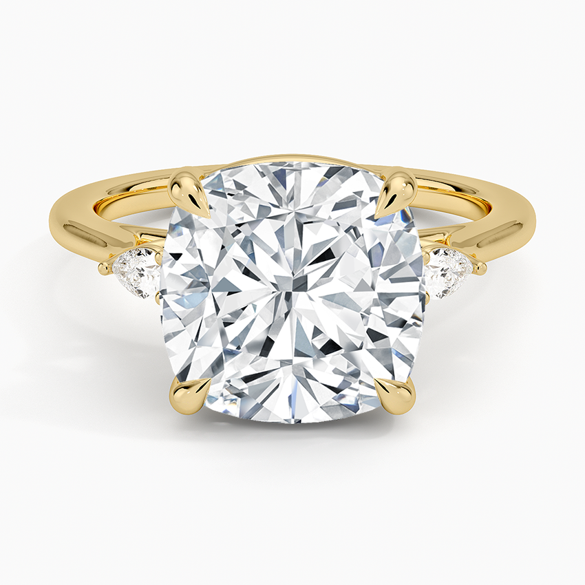 Cushion Three Stone Diamond Engagement Ring