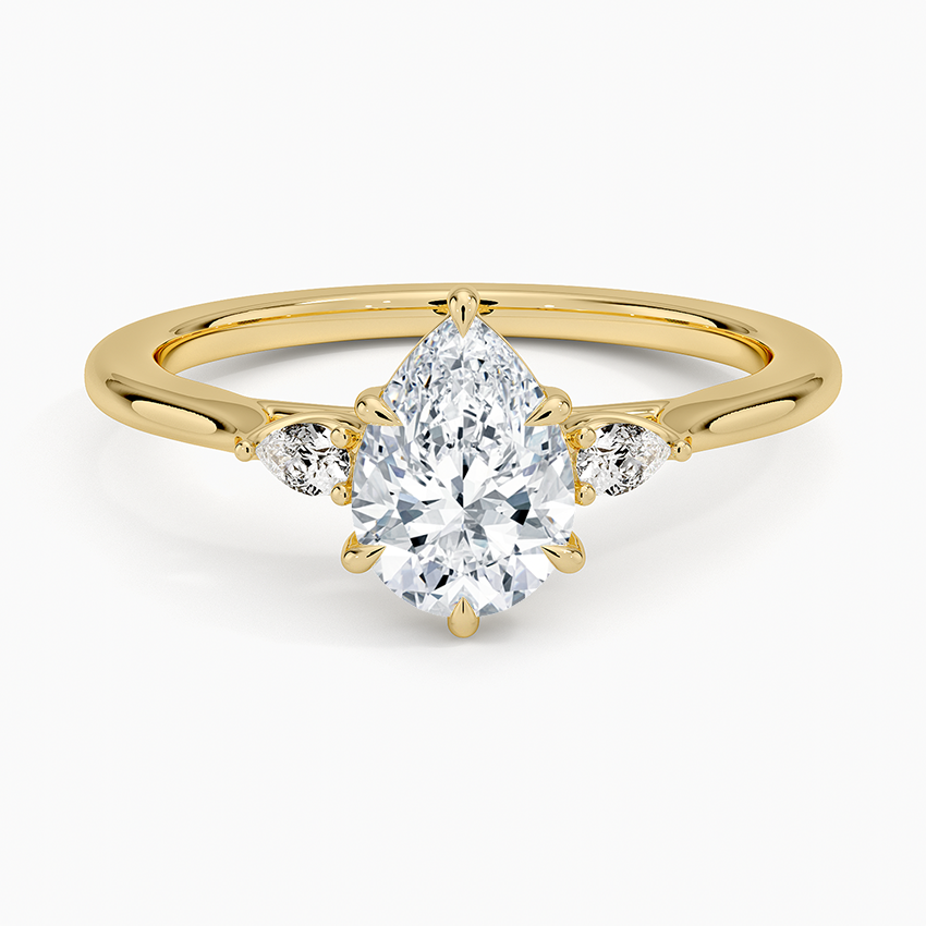 Pear Three Stone Diamond Engagement Ring