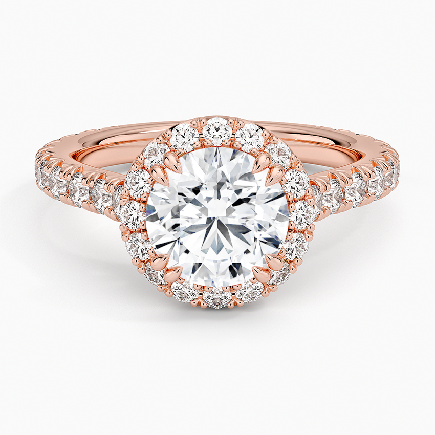 Sienna Halo Three-Quarter Coverage Diamond Engagement Ring