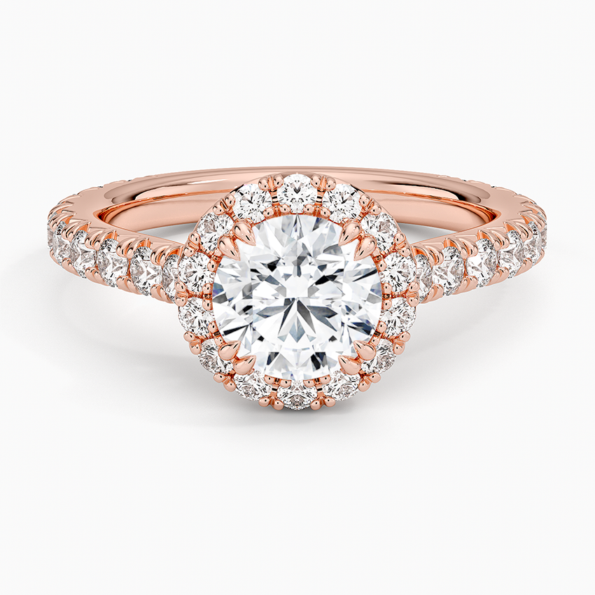 Sienna Halo Three-Quarter Coverage Diamond Engagement Ring