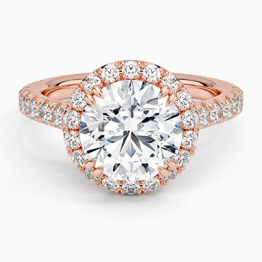 Sienna Halo Three-Quarter Coverage Diamond Engagement Ring