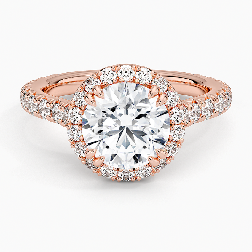Sienna Halo Three-Quarter Coverage Diamond Engagement Ring