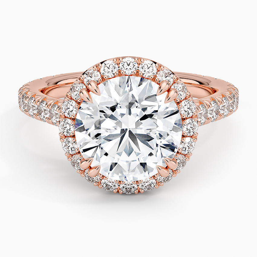 Sienna Halo Three-Quarter Coverage Diamond Engagement Ring