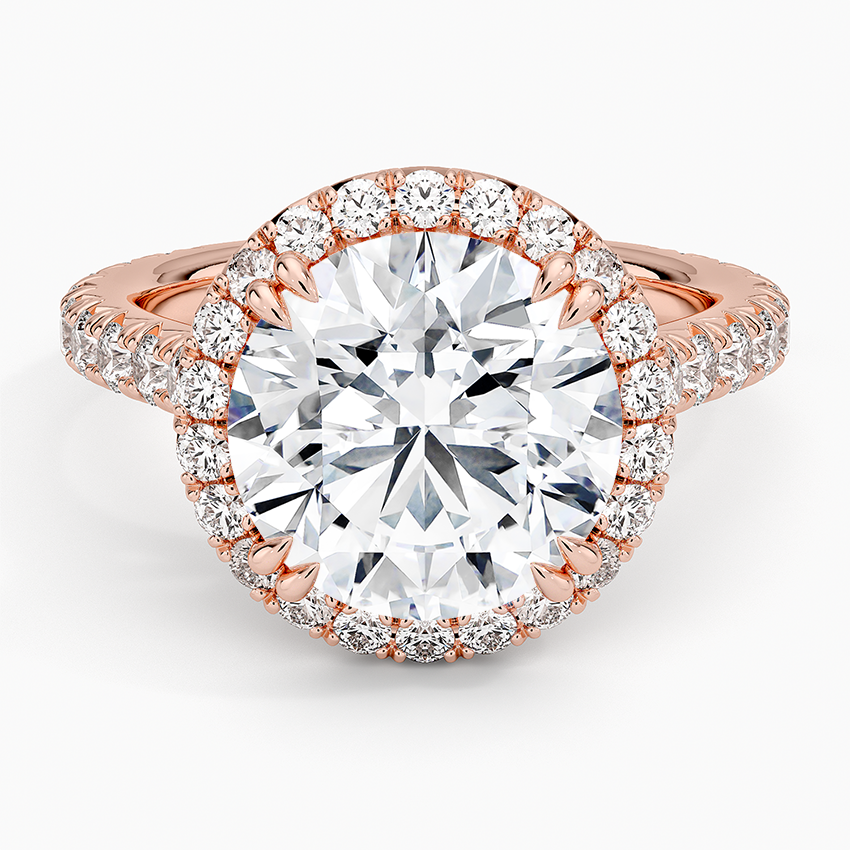 Sienna Halo Three-Quarter Coverage Diamond Engagement Ring