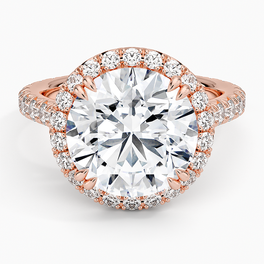 Sienna Halo Three-Quarter Coverage Diamond Engagement Ring