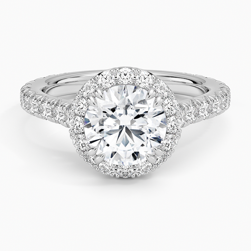 Sienna Halo Three-Quarter Coverage Diamond Engagement Ring