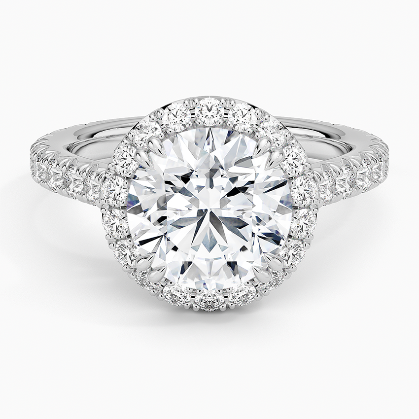 Sienna Halo Three-Quarter Coverage Diamond Engagement Ring