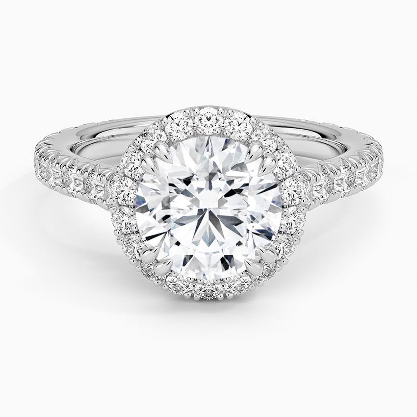 Sienna Halo Three-Quarter Coverage Diamond Engagement Ring