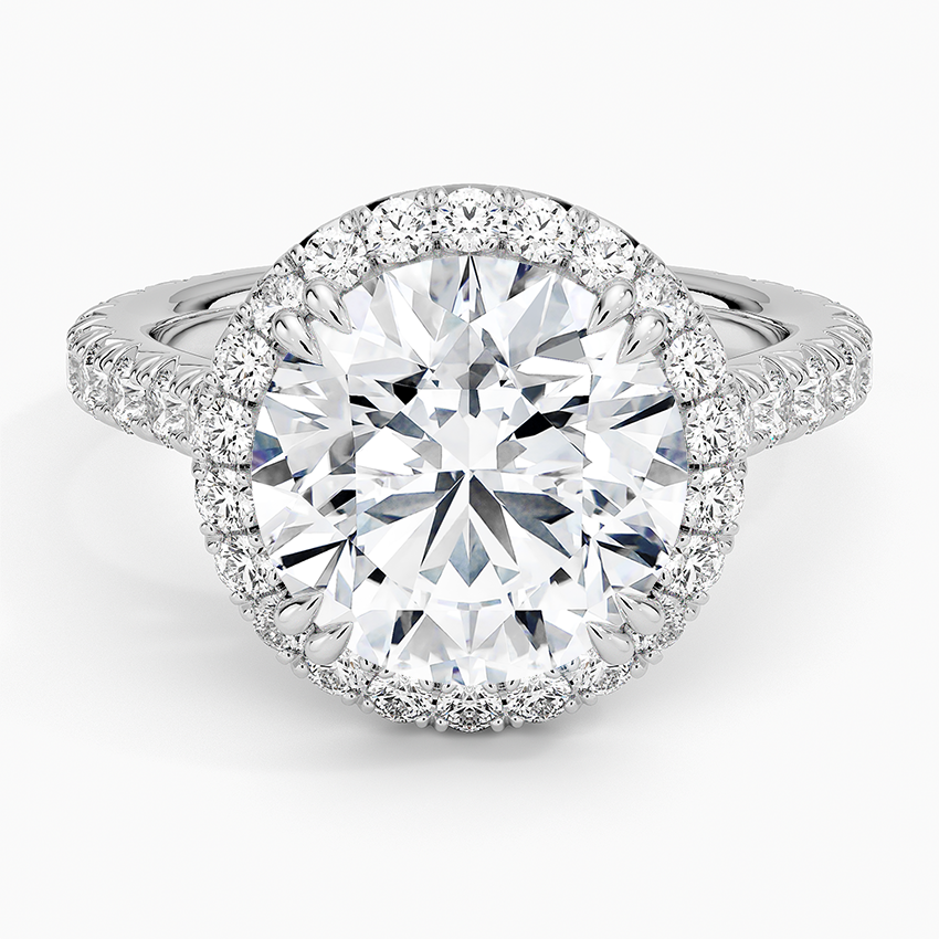 Sienna Halo Three-Quarter Coverage Diamond Engagement Ring