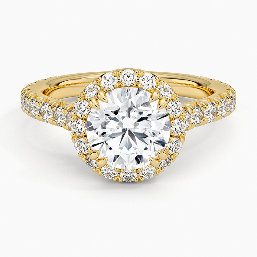 Sienna Halo Three-Quarter Coverage Diamond Engagement Ring