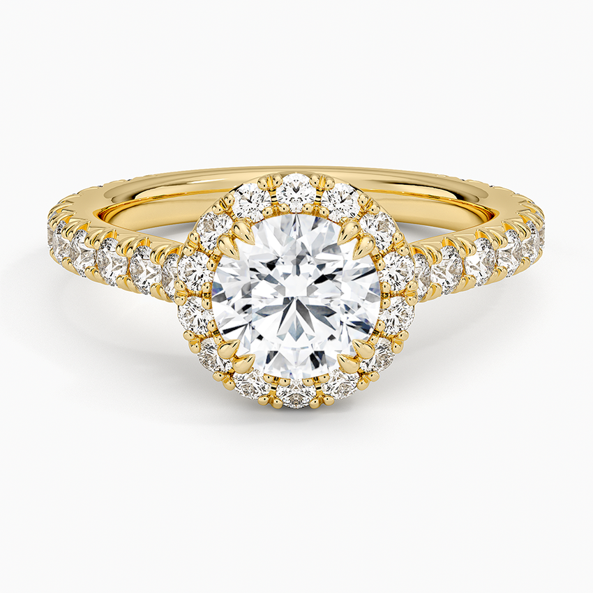 Sienna Halo Three-Quarter Coverage Diamond Engagement Ring