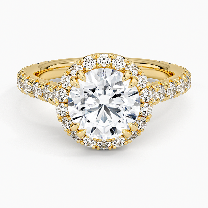 Sienna Halo Three-Quarter Coverage Diamond Engagement Ring