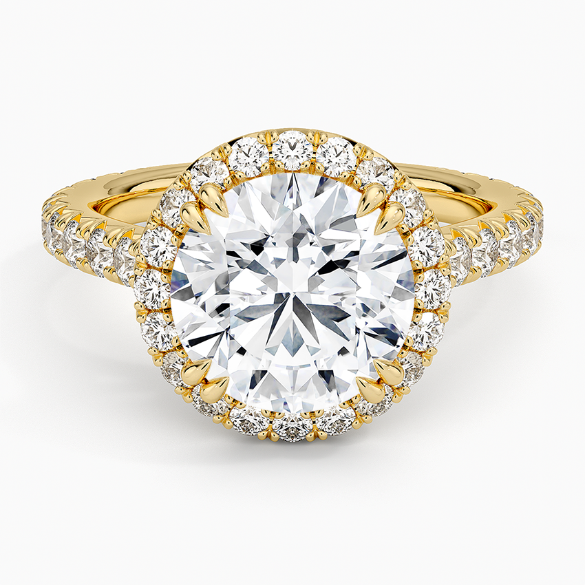 Sienna Halo Three-Quarter Coverage Diamond Engagement Ring